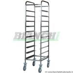 Carrello portavassoi CA 1450 in acciaio inox. 10 vassoi Forcar