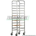 Carrello portavassoi CA 1451R in acciaio inox rinforzato. 10 vassoi Forcar