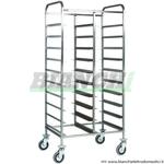 Carrello portavassoi CA 1460 in acciaio inox. 20 vassoi Forcar