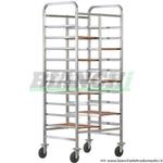 Carrello portavassoi CA 1461R in acciaio inox rinforzato. 20 vassoi Forcar