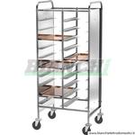 Carrello portavassoi CA 1461RP in acciaio inox rinforzato con pannelli laterali perfex. 20 vassoi Forcar