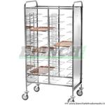 Carrello portavassoi universale CA 1465 P in acciaio inox con pannelli laterali perfex. 20 vassoi Forcar