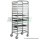 Carrello portateglie CA 1482 in acciaio inox. 14 teglie 60x40 Forcar