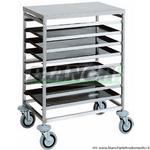 Carrello portateglie in acciaio inox. 8 teglie 60x40. CA1483 Forcar