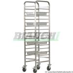 Carrello portateglie CA 1489R in acciaio inox rinforzato. 14 GN 1/1 Forcar