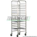 Carrello portateglie CA 1492R in acciaio inox rinforzato. 14 teglie 60x40 Forcar