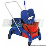 carrello CA1604 per pulizie con strizzatore, due secchi da 25 lt. Forcar