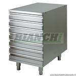 Cassettiera con telaio in Acciaio inox per contenitori impasto pizza 60x40x75 (lxpxh) mod. CAS7 Forcar