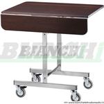 CB 970W Carrello rettangolare Wenge' su ruote, antine ribaltabili Forcar