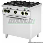 CC74GFEV. Cucina professionale 4 fuochi a gas e forno elettrico GN 1/1 Fimar