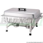 Chafing dish con coperchio, rettangolare con bruciatore ad alcool. CD7905 Forcar