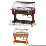 CL 2778 ESPOSITORE BAGNOMARIA NOCE 3 GN1/1 CON PIANO SOPRA CUPOLA Forcar