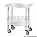 Carrello gueridon Bianco a due piani con ruote piroettanti. Dimensioni 70x50x78 cm. CL903B Forcar