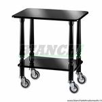 Carrello gueridon Nero a due piani con ruote piroettanti. Dimensioni 70x50x78 cm. CL903N Forcar