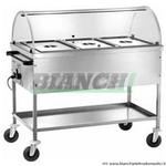 CT 1760C ESPOSITORE CALDO INOX BAGNOMARIA CON CUPOLA SEMICIRCOLARE 3x GN1/1 Forcar