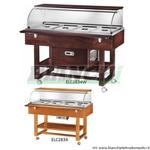 ELC2834 ESPOSITORE BAGNOMARIA NOCE 4 GN1/1 CON PIANO SOPRA CUPOLA Forcar