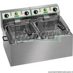 Friggitrice Elettrica professionale doppia inox con Vasca 8+8 Litri. Modello: FR88 Fimar