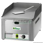 Fry Top inox singolo a gas con superficie liscia, piano di cottura cm 32,5x48. FRY1LM Fimar