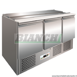 Banco saladette refrigerato statico, telaio inox AISI304 termostato digitale, temp. +2° +8°C mod. S903 Forcar