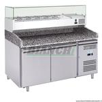 Banco refrigerato con portaingredienti per pizzeria, inox AISI201, piano in granito. Modello: PZ2600TN33-FC Forcar Forcold