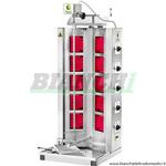 Gyros kebab elettrico, potenza 7 Kw monofase, 10 resistenze a infrarossi, struttura in acciaio inox. GYR100 Fimar