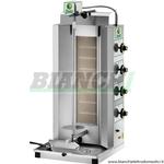 Gyros kebab a Gas, potenza 13,6Kw monofase, 8 bruciatori ceramici a infrarossi, telaio in acciaio inox. GYR80M Fimar