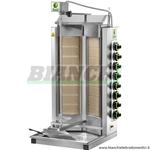 Gyros kebab a Gas, potenza 27,2Kw monofase, 16 bruciatori ceramici infrarossi, telaio in acciaio inox. GYR80MD Fimar