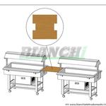 MLUN Mensola dritta in legno per unione carrelli. COLORE NOCE. Forcar