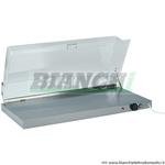 Piano caldo 90x45 in acciaio inox con termostato e cupola in plexiglas quadrata. PCC4710 Forcar