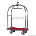 Carrello porta valigie con appendiabiti. Acciaio inox 124 x 64 x 190 cm. PV2001I Forcar