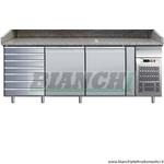 Tavolo refrigerato e banco pizza TN ventilato in acciaio AISI304 con 2 ante e 1 cassettiera. Mod: PZ2610TN Forcar