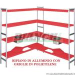 R106. Ripiano in alluminio completo di griglie in polietilene. 37,3x106,2. Forcar