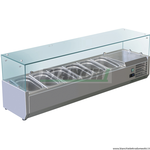 Vetrina pizzeria a refrigerazione statica con telaio in acciaio inox Aisi201. Modello: VRX1500-380FC Forcar Forcold