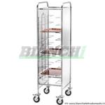 Carrello portavassoi universale CA 1455 P in acciaio inox con pannelli laterali perfex. 10 vassoi Forcar