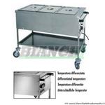 CT 1758TD ESPOSITORE CALDO INOX BAGNOMARIA CON TEMPERATURA DIFFERENZIATA 2x GN1/1 Forcar