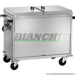 CT 1765 ESPOSITORE CALDO INOX BAGNOMARIA ARMADIATO 2x GN1/1 altezza 102 cm. Forcar