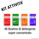 KIT completo pulizia, igienizzazione e sanificazione superfici super concentrato. N° 40 bustine miste. Bianchi