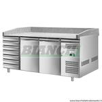 Tavolo refrigerato ventilato e banco pizza in acciaio AISI201. Mod: PZ2610TNFC Forcar Forcold