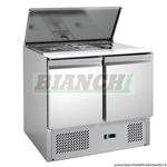 Saladette inox AISI201 a refrigerazione statica, 2 porte. Modello:  S900FC Forcar Forcold