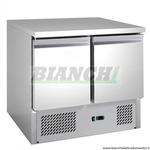 Tavolo Saladette a refrigerazione statica con 2 porte e telaio in acciaio inox AISI201. Mod: S901FC Forcar Forcold