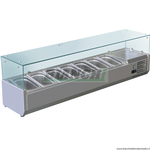 Vetrina refrigerata portaingredienti in acciaio inox Aisi201. Mod: VRX1500-330FC Forcar Forcold